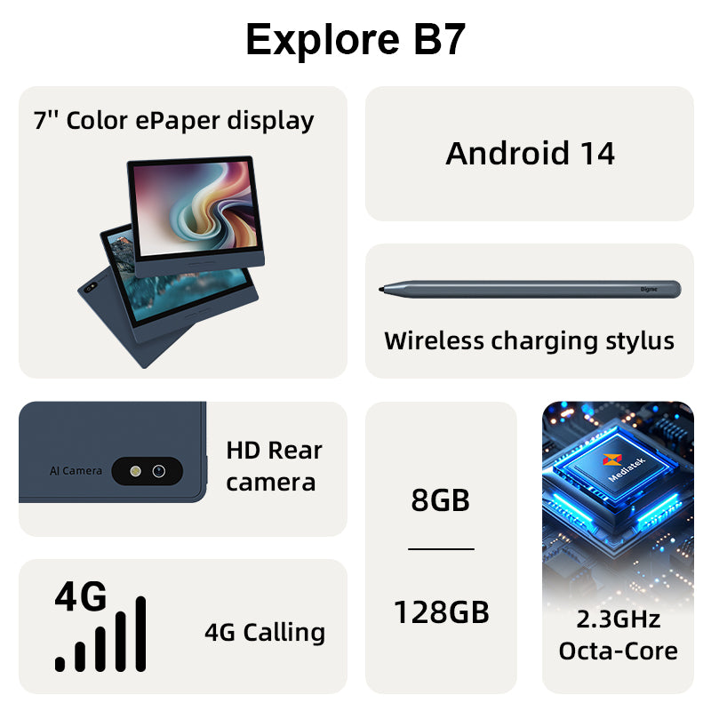 Androidタブレット本体 Bigme B7 Color ePaper Tablet with 4G B7--7'' Color ePaper Tablet with 4G Calling – Bigme Official
